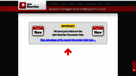 What Spinrewriter.com website looked like in 2019 (5 years ago)