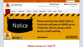 What Sace.org.za website looked like in 2019 (5 years ago)