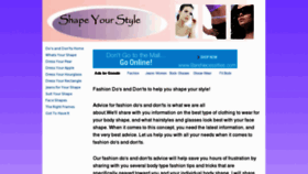 What Shapeyourstyle.com website looked like in 2011 (12 years ago)