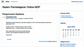 What Spon.mdp.ac.id website looked like in 2019 (5 years ago)