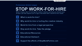 What Stopworkforhire.com website looked like in 2019 (5 years ago)