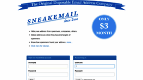 What Sneakemail.com website looked like in 2019 (4 years ago)