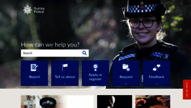 What Surrey.police.uk website looked like in 2019 (4 years ago)