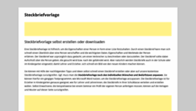 What Steckbriefvorlage.com website looked like in 2019 (4 years ago)