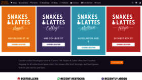 What Snakesandlattes.com website looked like in 2019 (4 years ago)