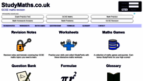 What Studymaths.co.uk website looked like in 2019 (4 years ago)
