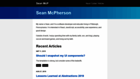 What Seanmcp.com website looked like in 2019 (4 years ago)