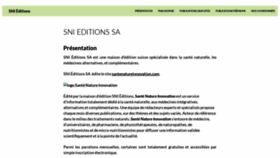 What Sni-editions.com website looked like in 2019 (4 years ago)