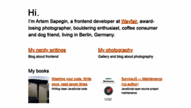 What Sapegin.me website looked like in 2019 (4 years ago)