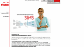 What Sims.canon-europe.com website looked like in 2019 (4 years ago)