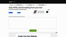 What Striphtml.com website looked like in 2019 (4 years ago)