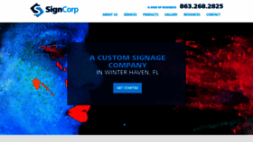 What Signcorpinc.com website looked like in 2019 (4 years ago)