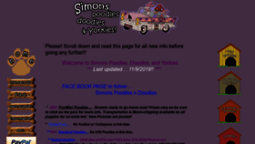What Simonspoodles.com website looked like in 2019 (4 years ago)