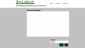 What Spinbot.info website looked like in 2019 (4 years ago)