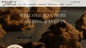 What Savorycatering.com website looked like in 2019 (4 years ago)