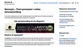 What Synonym.dk website looked like in 2019 (4 years ago)