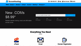 What Scrumhosting.com website looked like in 2019 (4 years ago)