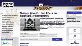 What Science-jobs.ch website looked like in 2019 (4 years ago)