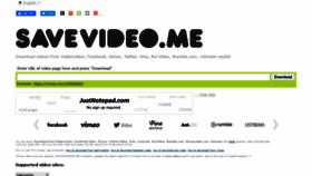 What Savevideo.me website looked like in 2020 (4 years ago)