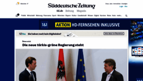 What Sueddeutsche.de website looked like in 2020 (4 years ago)
