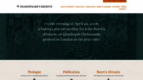 What Shakespearesbeehive.com website looked like in 2020 (4 years ago)