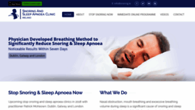 What Snoring.ie website looked like in 2020 (4 years ago)