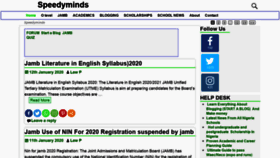 What Speedyminds.com website looked like in 2020 (4 years ago)