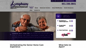 What Symphonyseniorhomecare.com website looked like in 2020 (4 years ago)
