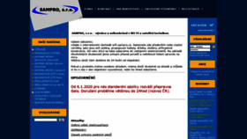 What Sampro.cz website looked like in 2020 (4 years ago)