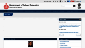 What Schooleducationharyana.gov.in website looked like in 2020 (4 years ago)