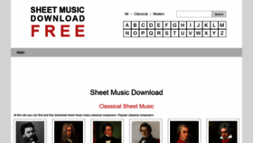 What Sheetmusicdownloadfree.com website looked like in 2020 (4 years ago)