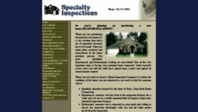 What Specialtyinspections.com website looked like in 2020 (4 years ago)