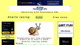 What Snails.racing website looked like in 2020 (4 years ago)