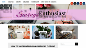 What Savingsenthusiast.com website looked like in 2020 (4 years ago)