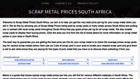 What Scrapmetalpricessouthafrica.co.za website looked like in 2020 (4 years ago)