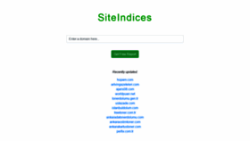 What Siteindices.com website looked like in 2020 (4 years ago)