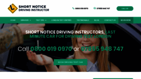 What Shortnoticedrivinginstructor.co.uk website looked like in 2020 (4 years ago)