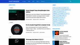 What Santonigeek.xyz website looked like in 2020 (4 years ago)