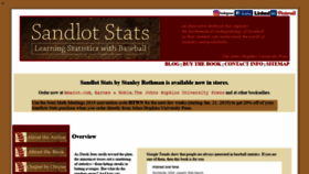 What Sandlotstats.com website looked like in 2020 (4 years ago)