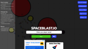 What Spaceblast.io website looked like in 2020 (4 years ago)