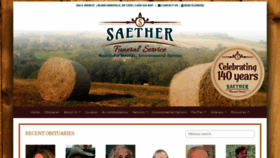 What Saetherfuneralhome.com website looked like in 2020 (4 years ago)