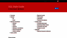 What Sqlstyle.guide website looked like in 2020 (4 years ago)