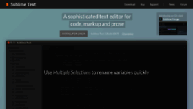 What Sublimetext.com website looked like in 2020 (4 years ago)