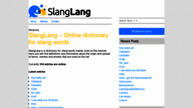 What Slanglang.net website looked like in 2020 (4 years ago)