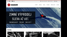 What Snowboardel.cz website looked like in 2020 (4 years ago)