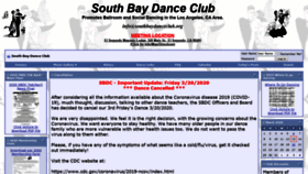 What Southbaydanceclub.org website looked like in 2020 (4 years ago)