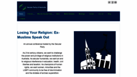 What Secular.org.au website looked like in 2020 (4 years ago)