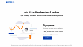 What Signup.zerodha.com website looked like in 2020 (4 years ago)