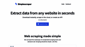 What Simplescraper.io website looked like in 2020 (4 years ago)