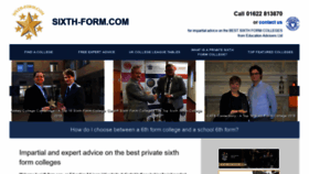 What Sixth-form.com website looked like in 2020 (4 years ago)